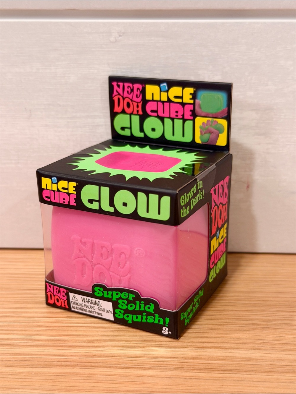 Pink Needoh Nice Cube Glow in the Dark